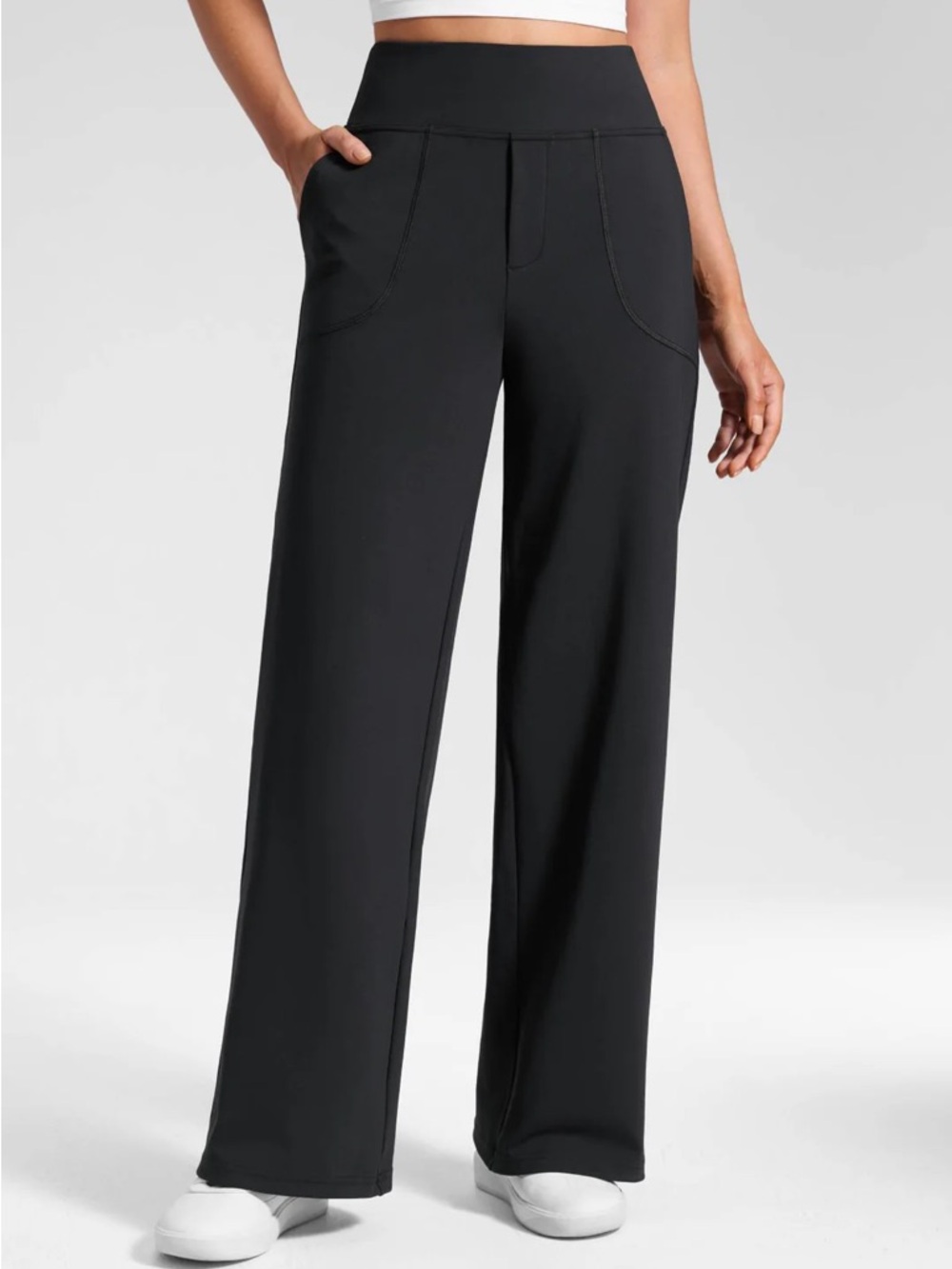 Wide Leg Faux Fly Pocket Pant 30"
